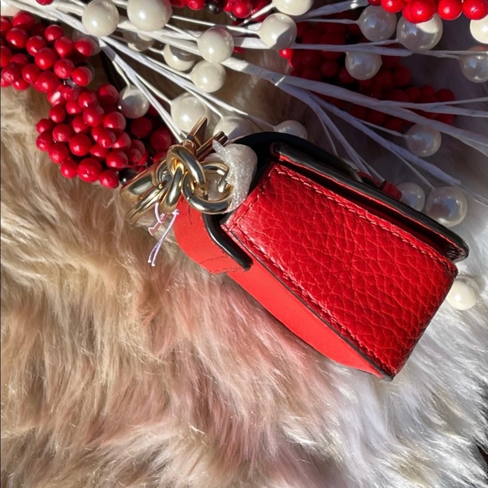 Coach Leather Mini Buckle Saddle Bag Poppy Bag Charm - Picture 7 of 10